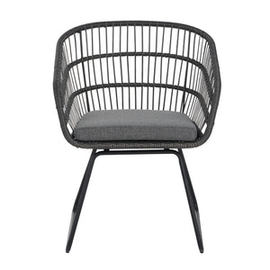 English Elm Christopher Knight Home® - TERRY Rattan Patio Chair Set (2) with Cushions, Gray Iron Frame, 300 lb Capacity, Quick Assembly N762P240844E