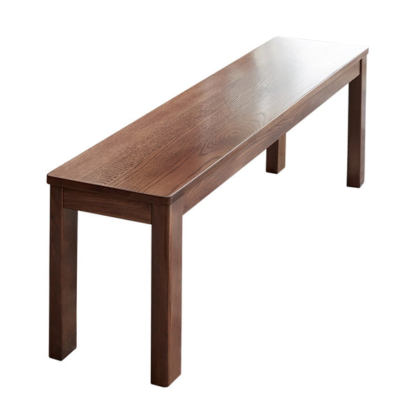English Elm (1.2m) Solid Oak Dining Bench with Walnut Finish Metal Reinforced Seat Farmhouse Style W1283P434414