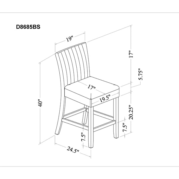 English Elm MIKHA Solid Wood Natural Bar Table Set with 4 Beige Upholstered Stools, Thick Top & Double Pedestal B201S00352