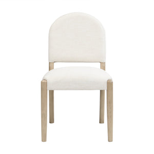 English Elm Christopher Knight Home® - Dining Mid Century Fabric Upholstered Armless Side Chairs Set of 2 with Rubberwood Frame and Tapered Legs, Comfortable Backrest, Easy Assembly Beige,Natural Ash N771P361492A