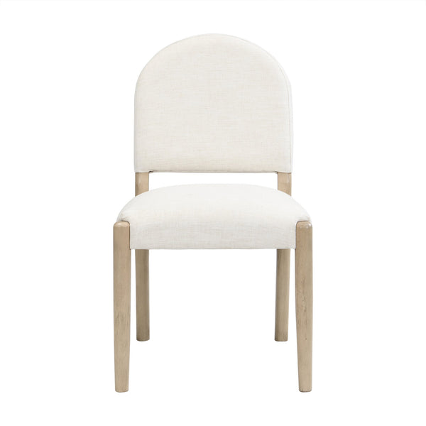 English Elm Christopher Knight Home® - Dining Mid Century Fabric Upholstered Armless Side Chairs Set of 2 with Rubberwood Frame and Tapered Legs, Comfortable Backrest, Easy Assembly Beige,Natural Ash N771P361492A