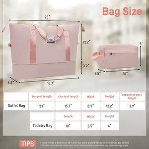 English Elm 6 Piece Hardshell Abs Travel Set with Spinner Wheels Combination Lock and Toiletry Bag Light Pink N732P391314U