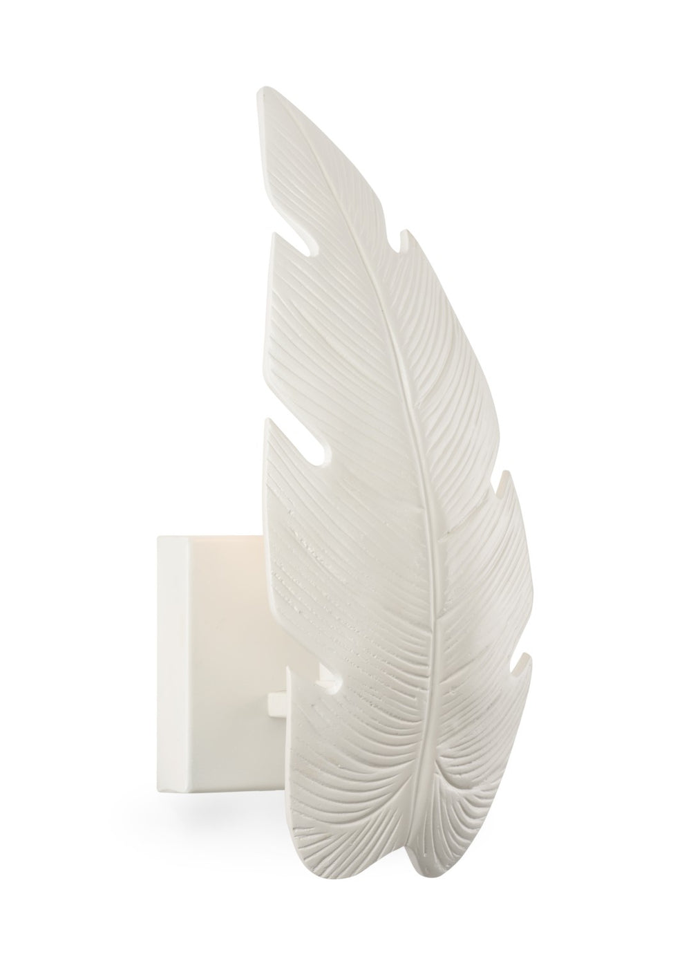 Chelsea House Florida Tropical Leaf Wall Sconce In White Lacquer — Coastal Sculptural Accent Light For Hallway DéCor 69827