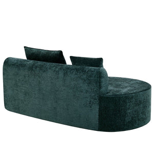 English Elm 138.6" Curved Modular Sectional Sofa Low Profile High Density Foam Living Room Lounge Dark Green N767P366006D