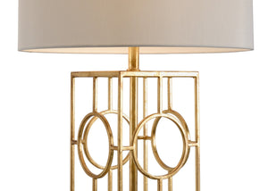 Chelsea House Dorset Geometric Gold-Leaf Lamp On Clear Crystal Base — Sculptural Accent Light For Modern Homes 69839