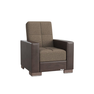 English Elm Primenest Nimbusflow Convertible Armchair With Hidden Storage - Stylish Brown Chenille For Small Spaces B030P286186-GIGA