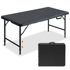 English Elm 4ft Folding Plastic Utility Tables Set of Two Adjustable Height Portable Outdoor Party W1408P447135