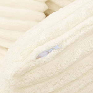 English Elm Living Compressed Chaise Foam Sofa Bed Corduroy Cloud Couch Beige - Fluffy No-Frame Deep Seat W1413P316759