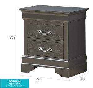English Elm Sleek Metallic Black Nightstand Two Drawers 24"H x21"W x16"D No Assembly Sleek Transitional Storage Appeal B078118421
