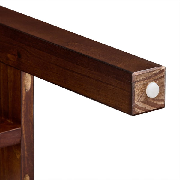 English Elm Fluted Counter Height Dining Set Narrow Bar Console with Upholstered Stool Retro Wood Walnut W1202P330890