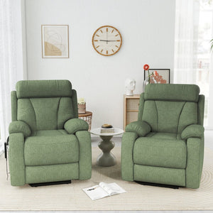 English Elm Power Lift Recliner For Seniors - Elegant Electric Chair With Remote Control & Side Pocket, Dark Green Velvet W1028S00056-GIGA