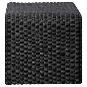 English Elm Gage Woven Rattan and Iron 2 Piece Living Room Table Set with Retro Modern Appeal B062S01438