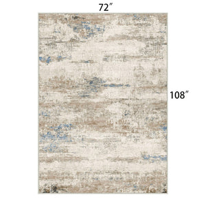 HomeRoots 8' Blue Brown and Ivory Abstract Area Rug - Stylish, Washable Design for Busy Homes with Kids & Pets 8' X 10' 698912