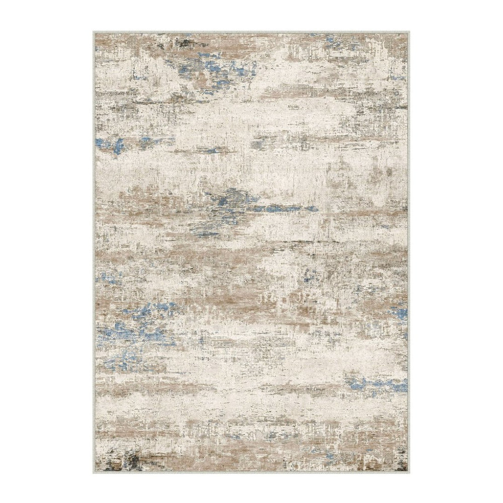 HomeRoots 8' Blue Brown and Ivory Abstract Area Rug - Stylish, Washable Design for Busy Homes with Kids & Pets 8' X 10' 698912