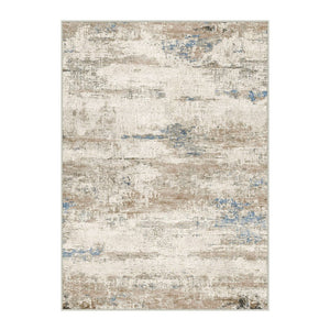 HomeRoots 9' Abstract Area Rug in Blue, Brown & Ivory – Stylish, Washable Design for Modern Homes & Families 9' X 12' 698913