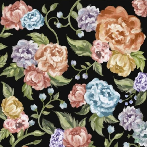 HomeRoots 6' Bold Floral Washable Area Rug in Black, Green & Orange – Stain-Resistant, Non-Slip, Durable Design 8' X 10' 698918
