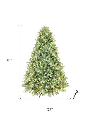 HomeRoots 6' Pre-Lit Full Spruce Christmas Tree – Lush, Realistic Design with 500 LED Lights for Holiday Cheer 698922