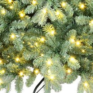 HomeRoots 7.5' Pre Lit Full Spruce Christmas Tree - Realistic, Lush, and Convenient Holiday Centerpiece for Your Home 698924