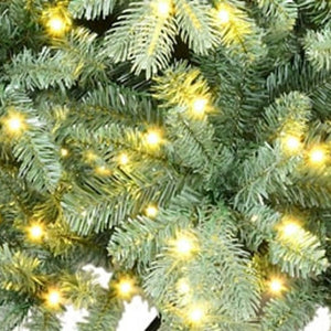 HomeRoots 8' Pre Lit Full Spruce Christmas Tree - Lifelike, Durable, and Convenient Decor with 900 Warm LED Lights 698925
