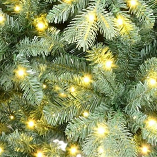 HomeRoots 9' Pre-Lit Full Spruce Christmas Tree - Luxurious Realistic Design with LED Lights for Festive Charm 698926