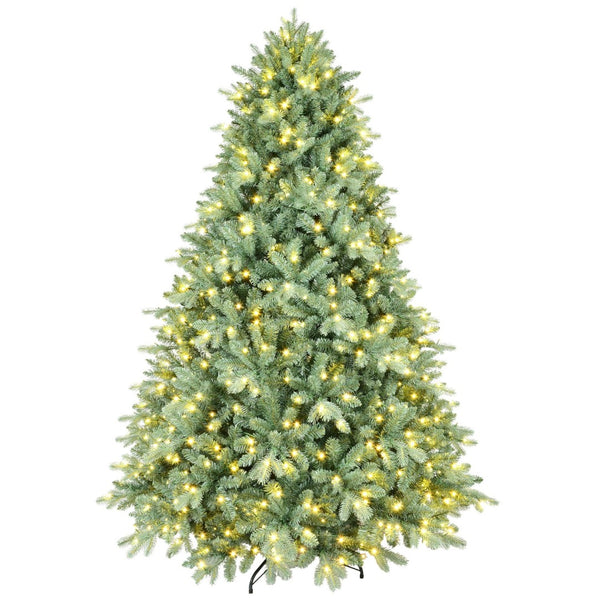 HomeRoots 9' Pre-Lit Full Spruce Christmas Tree - Luxurious Realistic Design with LED Lights for Festive Charm 698926