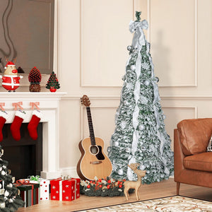 HomeRoots 6' Pre-Lit Full Spruce Christmas Tree – Decorated, Energy-Efficient, Realistic & Easy to Assemble! 698927