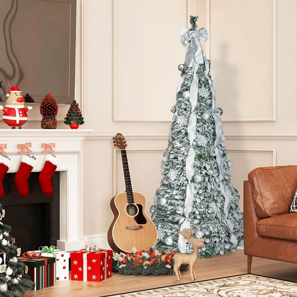 HomeRoots 6' Pre-Lit Full Spruce Christmas Tree – Decorated, Energy-Efficient, Realistic & Easy to Assemble! 698927