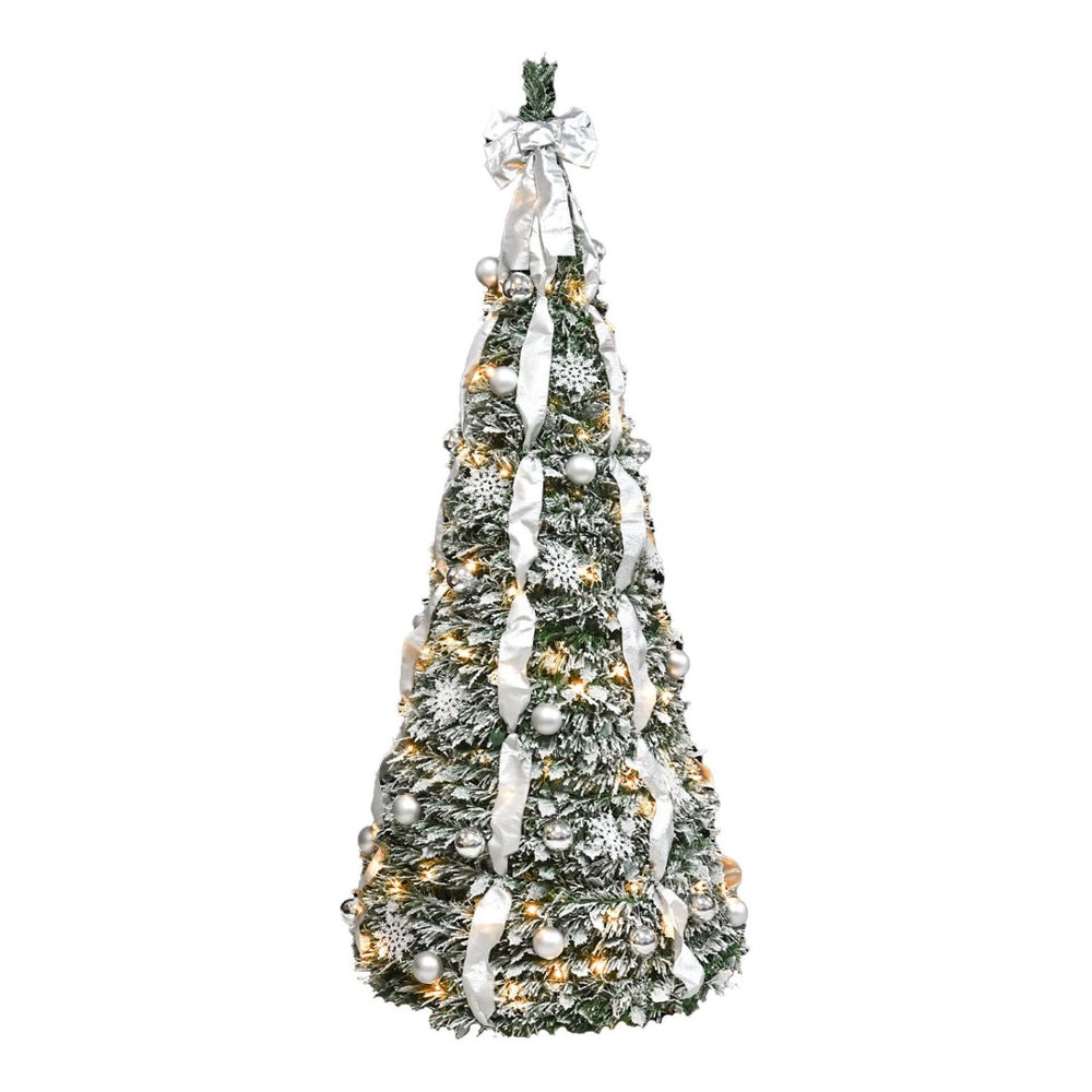 HomeRoots 6' Pre-Lit Full Spruce Christmas Tree – Decorated, Energy-Efficient, Realistic & Easy to Assemble! 698927