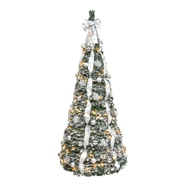 HomeRoots 6' Pre-Lit Full Spruce Christmas Tree – Decorated, Energy-Efficient, Realistic & Easy to Assemble! 698927