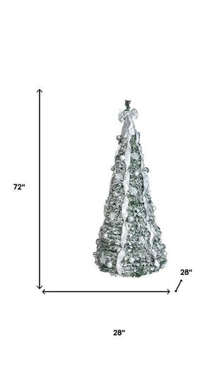 HomeRoots 6' Pre-Lit Full Spruce Christmas Tree – Decorated, Energy-Efficient, Realistic & Easy to Assemble! 698927