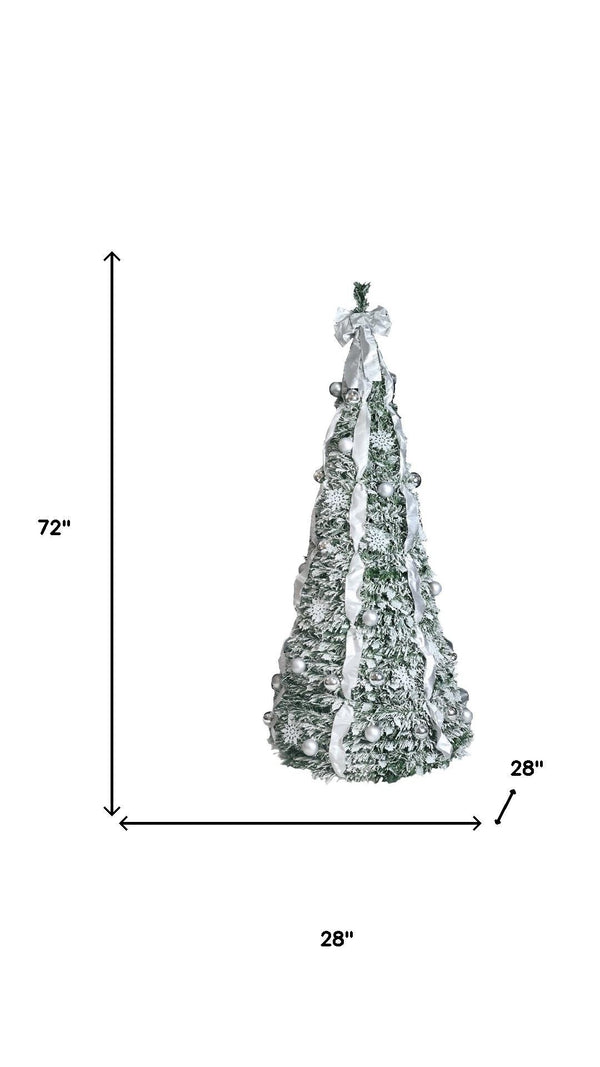 HomeRoots 6' Pre-Lit Full Spruce Christmas Tree – Decorated, Energy-Efficient, Realistic & Easy to Assemble! 698927