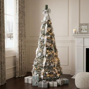 HomeRoots 6' Pre-Lit Full Spruce Christmas Tree – Decorated, Energy-Efficient, Realistic & Easy to Assemble! 698927