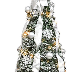 HomeRoots 7' Pre Lit Full Spruce Christmas Tree – Beautifully Decorated, Lush, LED Lights, Easy Setup & Storage 698928