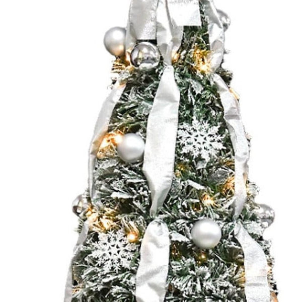 HomeRoots 7' Pre Lit Full Spruce Christmas Tree – Beautifully Decorated, Lush, LED Lights, Easy Setup & Storage 698928