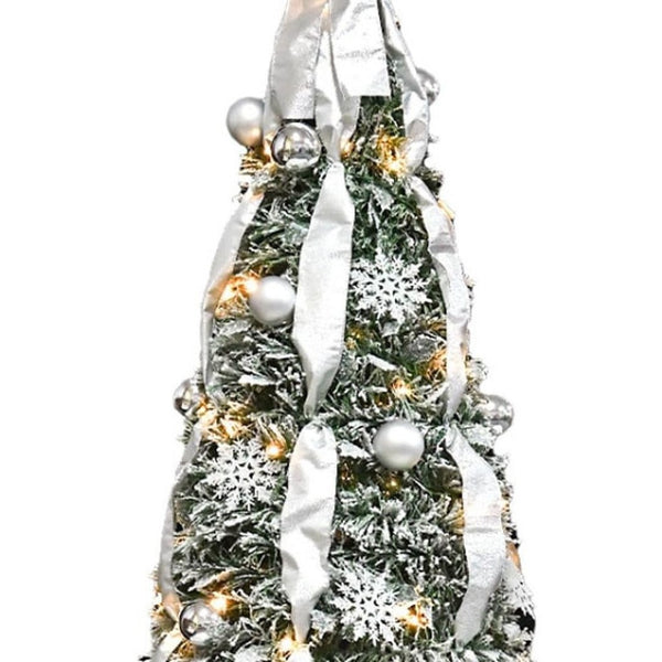 HomeRoots 7' Pre Lit Full Spruce Christmas Tree – Beautifully Decorated, Lush, LED Lights, Easy Setup & Storage 698928