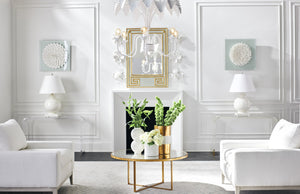 Chelsea House Fern Sculptural Chandelier White — 41" Botanical Fern-Leaf Pendant Lighting For Dining, Living & Entryways 69893