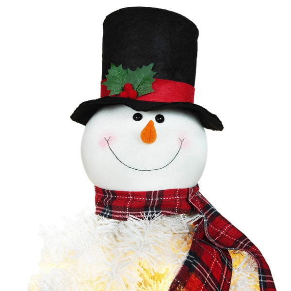 HomeRoots 4' White Pre Lit Full Frosted Spruce Christmas Tree - Cozy Holiday Ambiance with Easy Setup & Style 698930