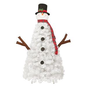 HomeRoots 4' White Pre Lit Full Frosted Spruce Christmas Tree - Cozy Holiday Ambiance with Easy Setup & Style 698930