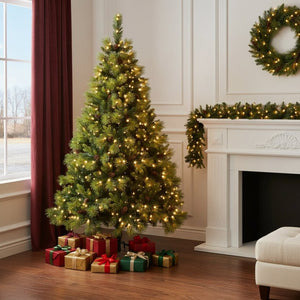 HomeRoots 6' Pre Lit Full Spruce Christmas Tree - Lifelike Foliage, 844 LED Lights & Ready-to-Use Ornaments! 698931