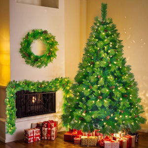HomeRoots 6' Pre Lit Full Spruce Christmas Tree - Lifelike Foliage, 844 LED Lights & Ready-to-Use Ornaments! 698931