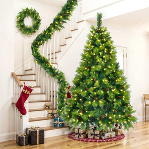 HomeRoots 6' Pre Lit Full Spruce Christmas Tree - Lifelike Foliage, 844 LED Lights & Ready-to-Use Ornaments! 698931