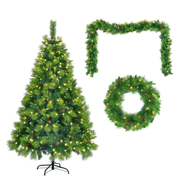 HomeRoots 6' Pre Lit Full Spruce Christmas Tree - Lifelike Foliage, 844 LED Lights & Ready-to-Use Ornaments! 698931
