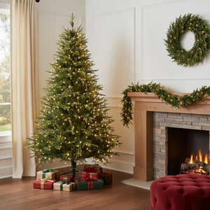 HomeRoots 6' Pre Lit Full Spruce Christmas Tree – Realistic, Energy-Efficient, and Perfect for Holiday Spaces! 698932
