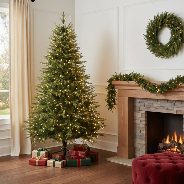 HomeRoots 6' Pre Lit Full Spruce Christmas Tree – Realistic, Energy-Efficient, and Perfect for Holiday Spaces! 698932