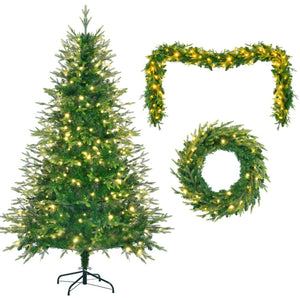 HomeRoots 6' Pre Lit Full Spruce Christmas Tree – Realistic, Energy-Efficient, and Perfect for Holiday Spaces! 698932