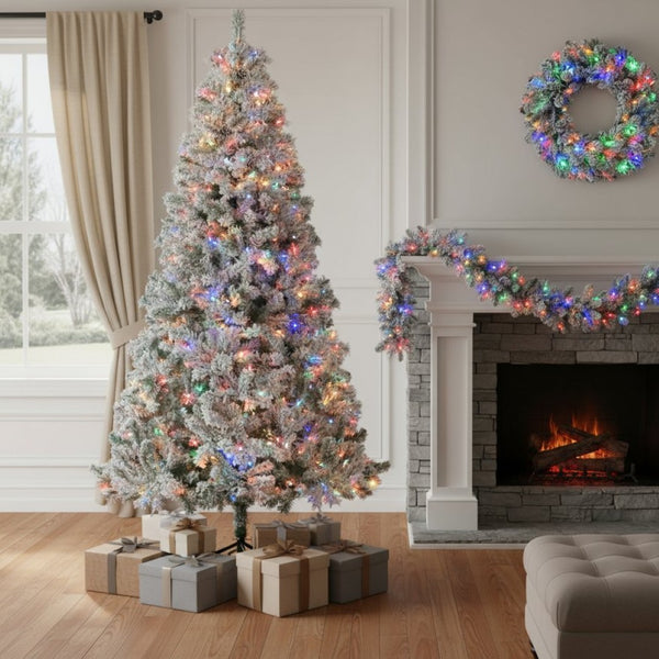 HomeRoots 6' Pre Lit Full Spruce Christmas Tree - Lifelike, Easy Setup with 250 LED Lights & Decor Ready! 698933