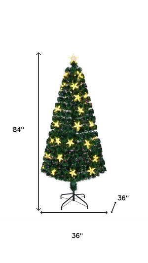 HomeRoots 7' Pre-Lit Full Spruce Christmas Tree with Lights, Decorations & Sturdy Stand for Effortless Holiday Joy 698935