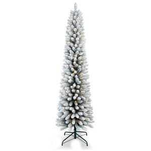 HomeRoots 6' Pre-Lit Frosted Spruce Christmas Tree with LED Lights - Lush, Easy Setup for Holiday Charm 698937