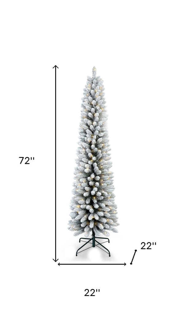 HomeRoots 6' Pre-Lit Frosted Spruce Christmas Tree with LED Lights - Lush, Easy Setup for Holiday Charm 698937
