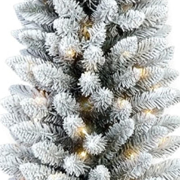 HomeRoots 7' Pre-Lit Frosted Spruce Christmas Tree - Lifelike, Full Design with Cozy LED Glow for Holiday Cheer 698938